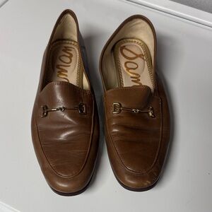 Sam Edelman Chestnut Leather Slip-On Loafers